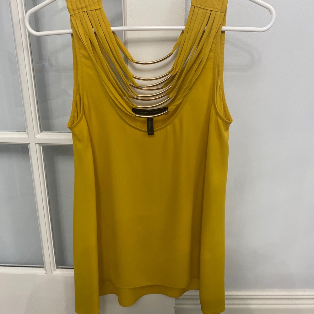 Trapeze style blouse in mustard from BCBG MAX AZRIA size xxs